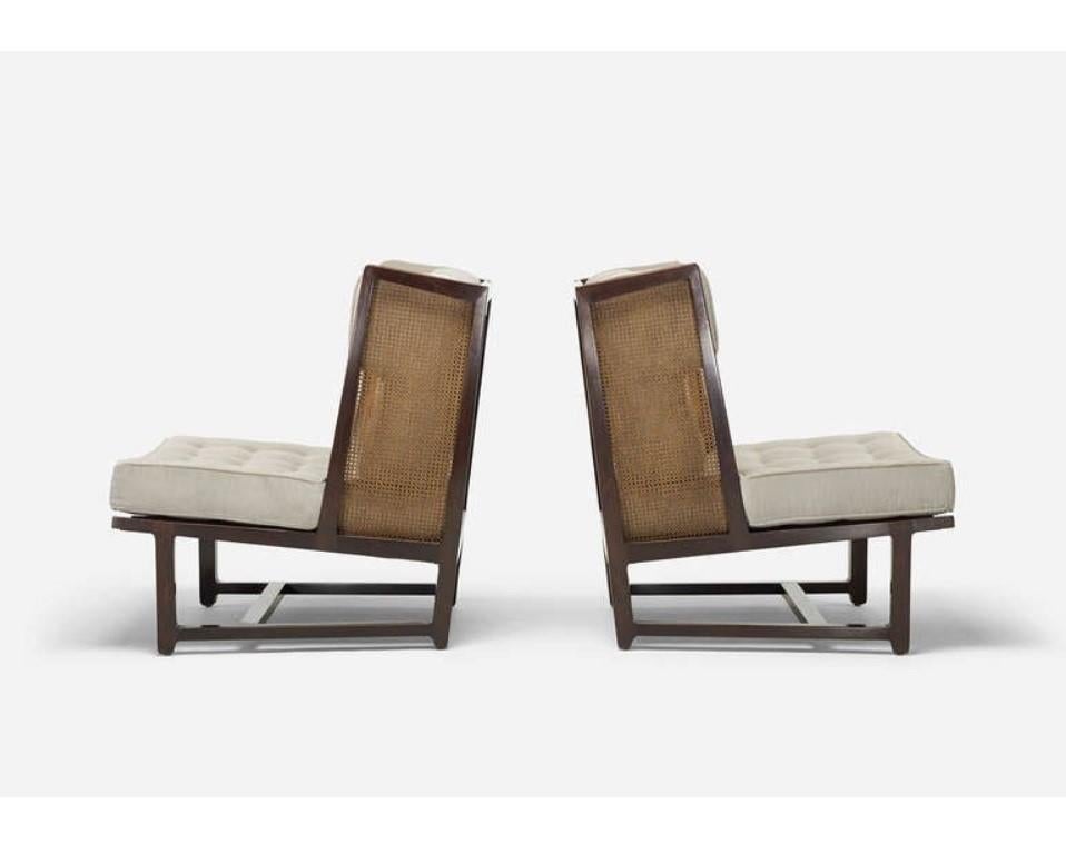 20th Century Pair of Dunbar Wingback Lounge Chairs by Edward Wormley For Sale