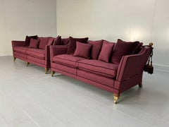 Paire de canapés Trafalgar en lin et velours violet aubergine