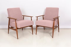 Coppia di poltrone Dante in bouclé rosa polvere, H. H. Lis, Europa, anni '60