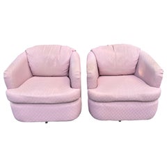 Par de  Sillones giratorios rosa empolvado