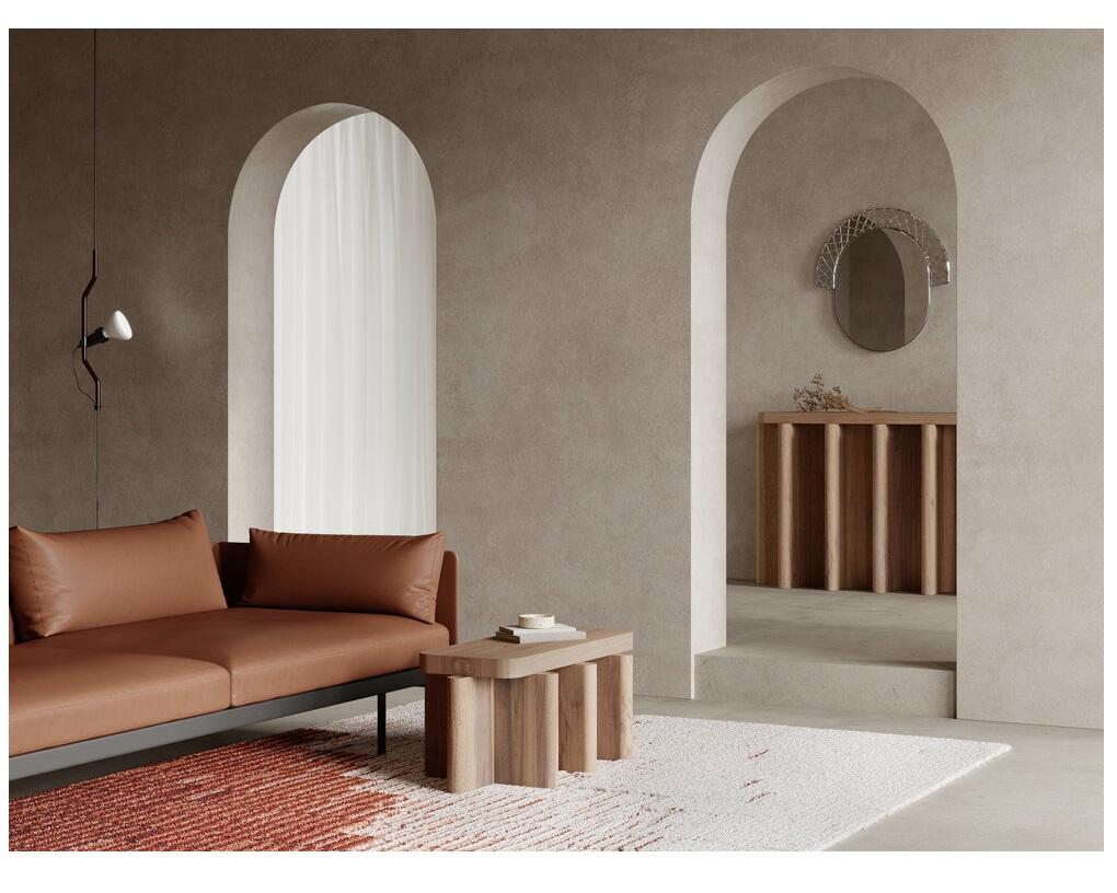 Paire de tabourets en bois massif rouge poussière et blanc cassé Spina Stool by CARA Davide en vente 4