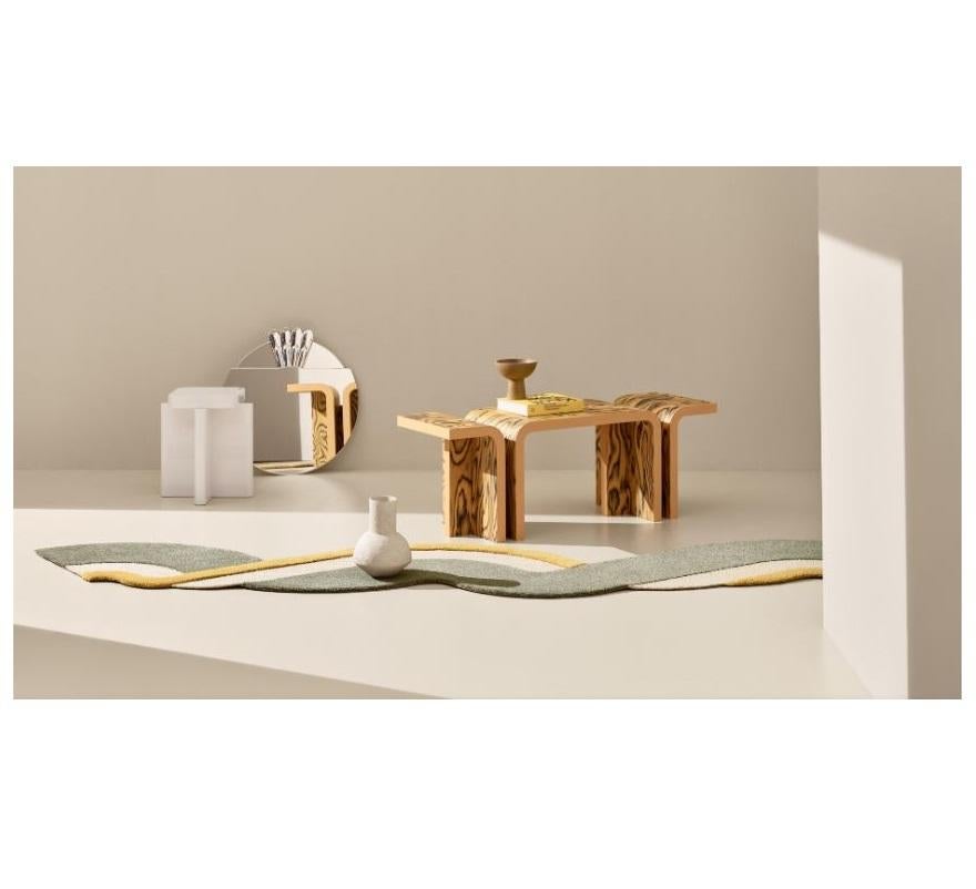 Paire de tabourets en bois massif rouge poussière et blanc cassé Spina Stool by CARA Davide en vente 5