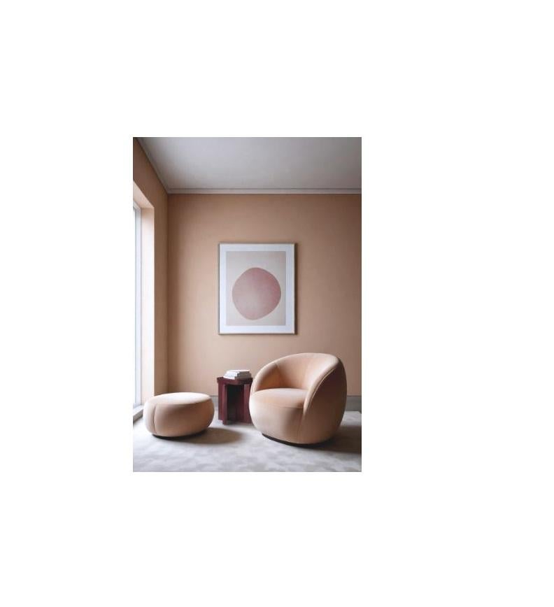 Paire de tabourets en bois massif rouge poussière et blanc cassé Spina Stool by CARA Davide en vente 7