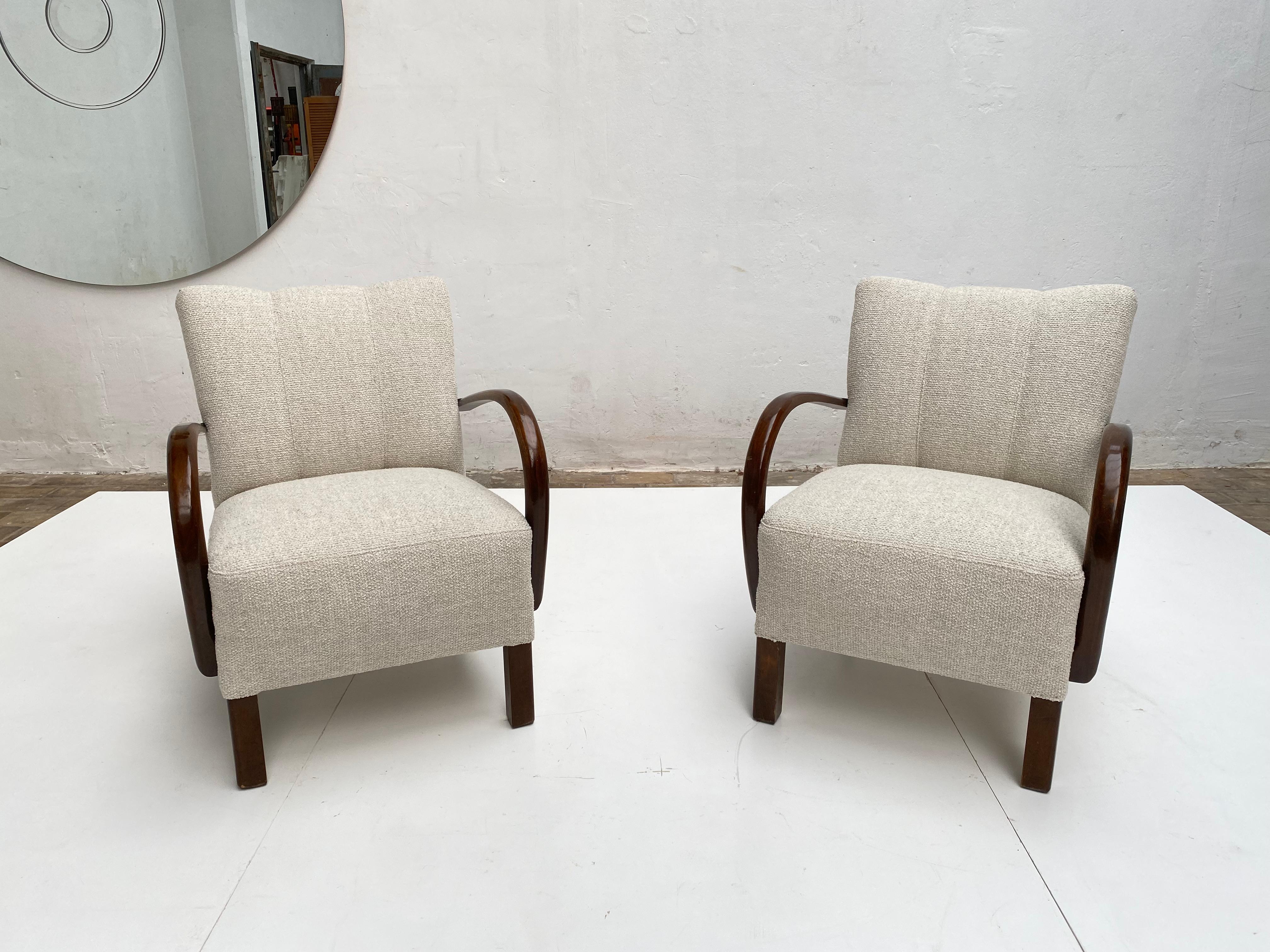 Pair of Dutch 1950's Hawema Lounge Chairs Restored with New Upholstery 1