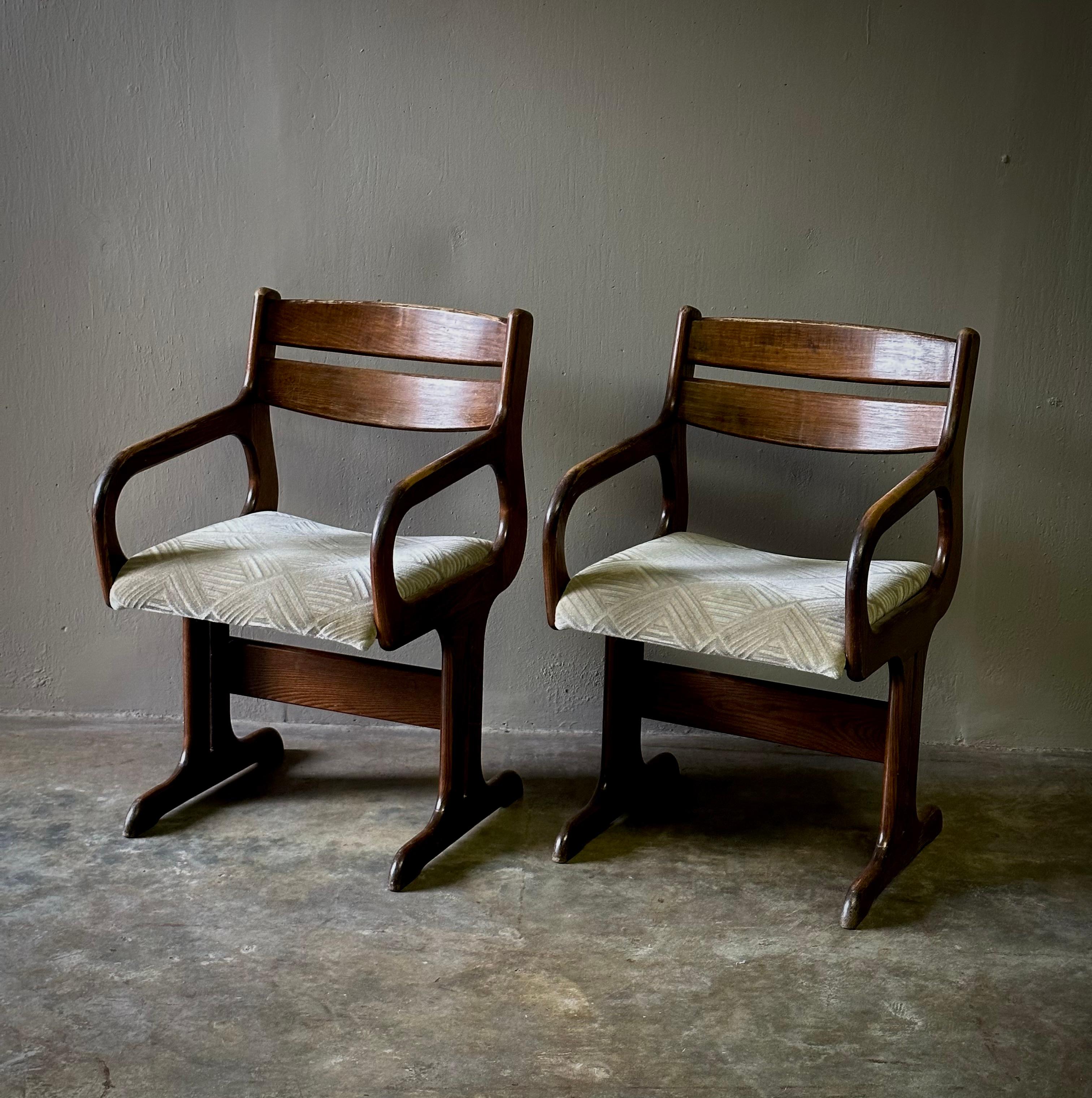 Pair of Dutch 1970s Brutalist Armchairs In Good Condition For Sale In Los Angeles, CA