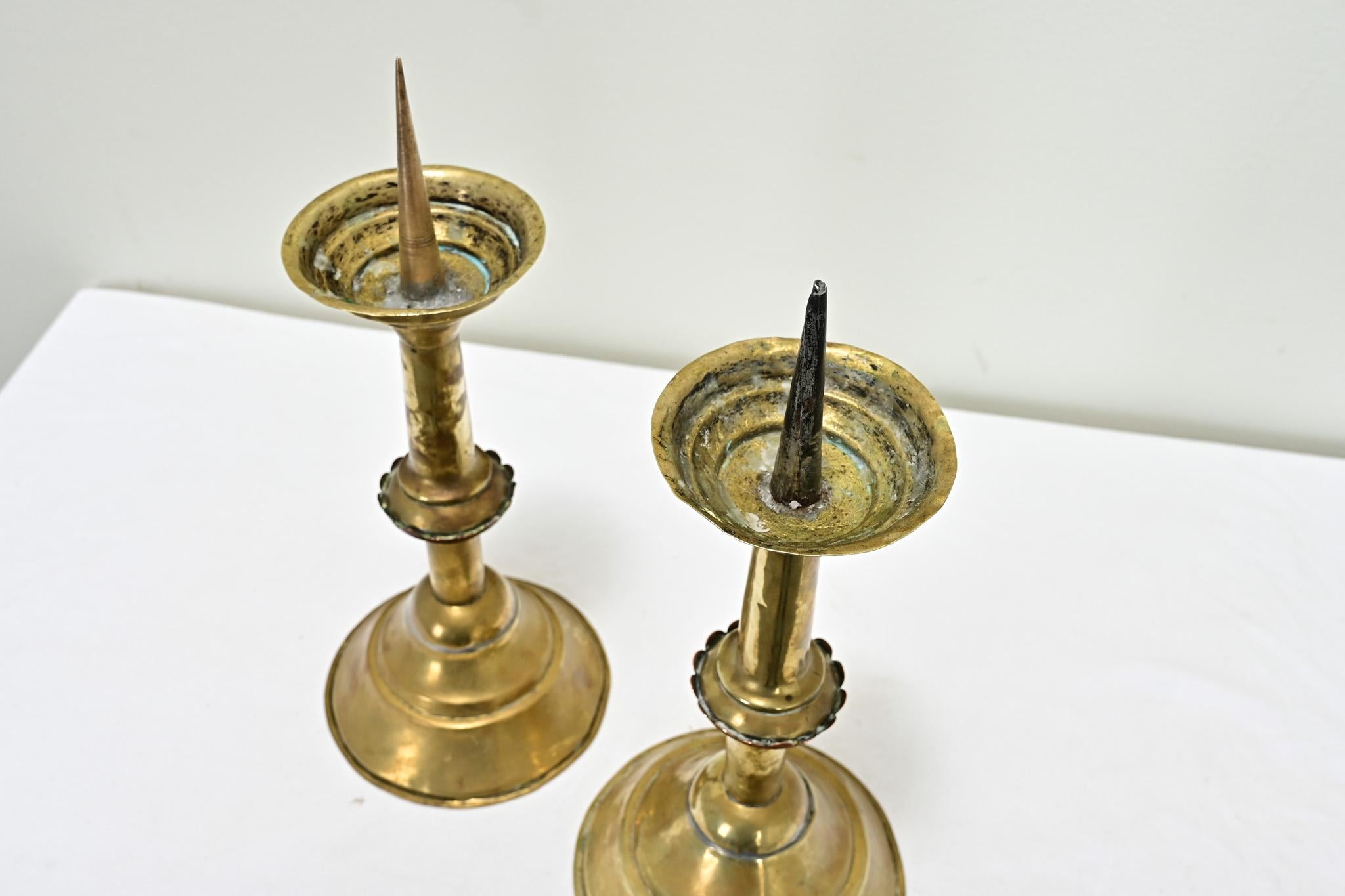 Pair of Dutch 19th Century Candlesticks For Sale 1