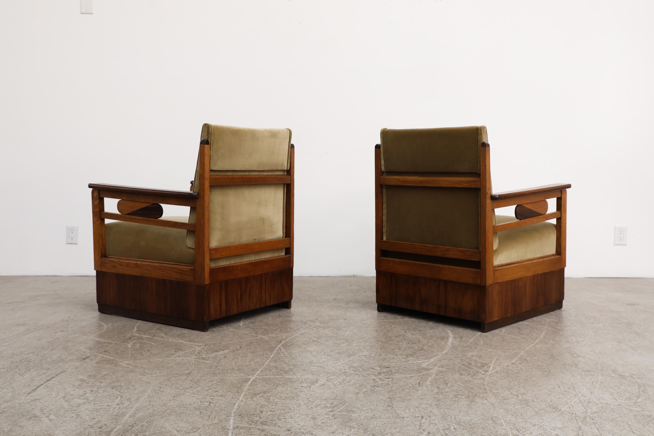 Mid-20th Century Pair of Dutch Art Deco Lounge Chairs