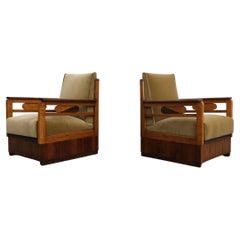 Pair of Dutch Art Deco Lounge Chairs