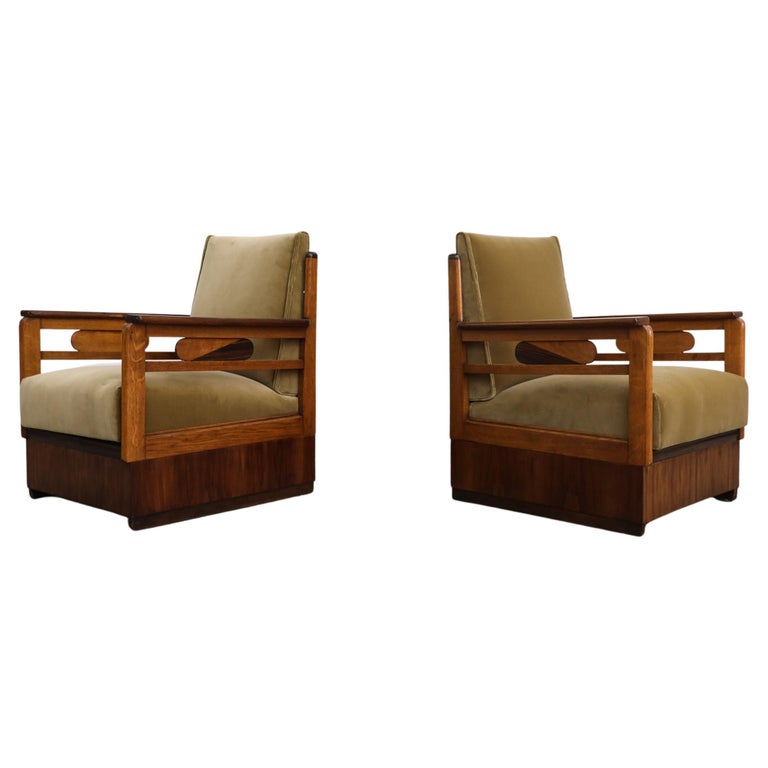 Pair of Dutch Art Deco Lounge Chairs at 1stDibs