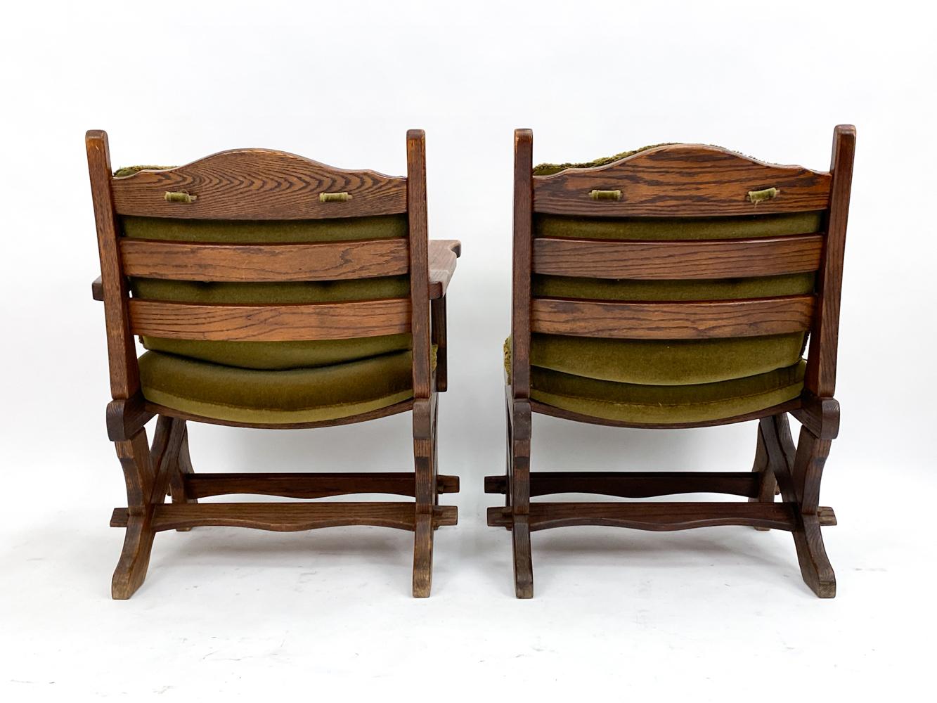 Paire de chaises de cheminée néerlandaises AWA Almelo et tables d'appoint brutalistes des années 1970 en vente 5