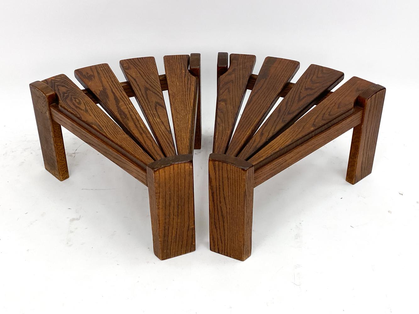 Paire de chaises de cheminée néerlandaises AWA Almelo et tables d'appoint brutalistes des années 1970 en vente 11
