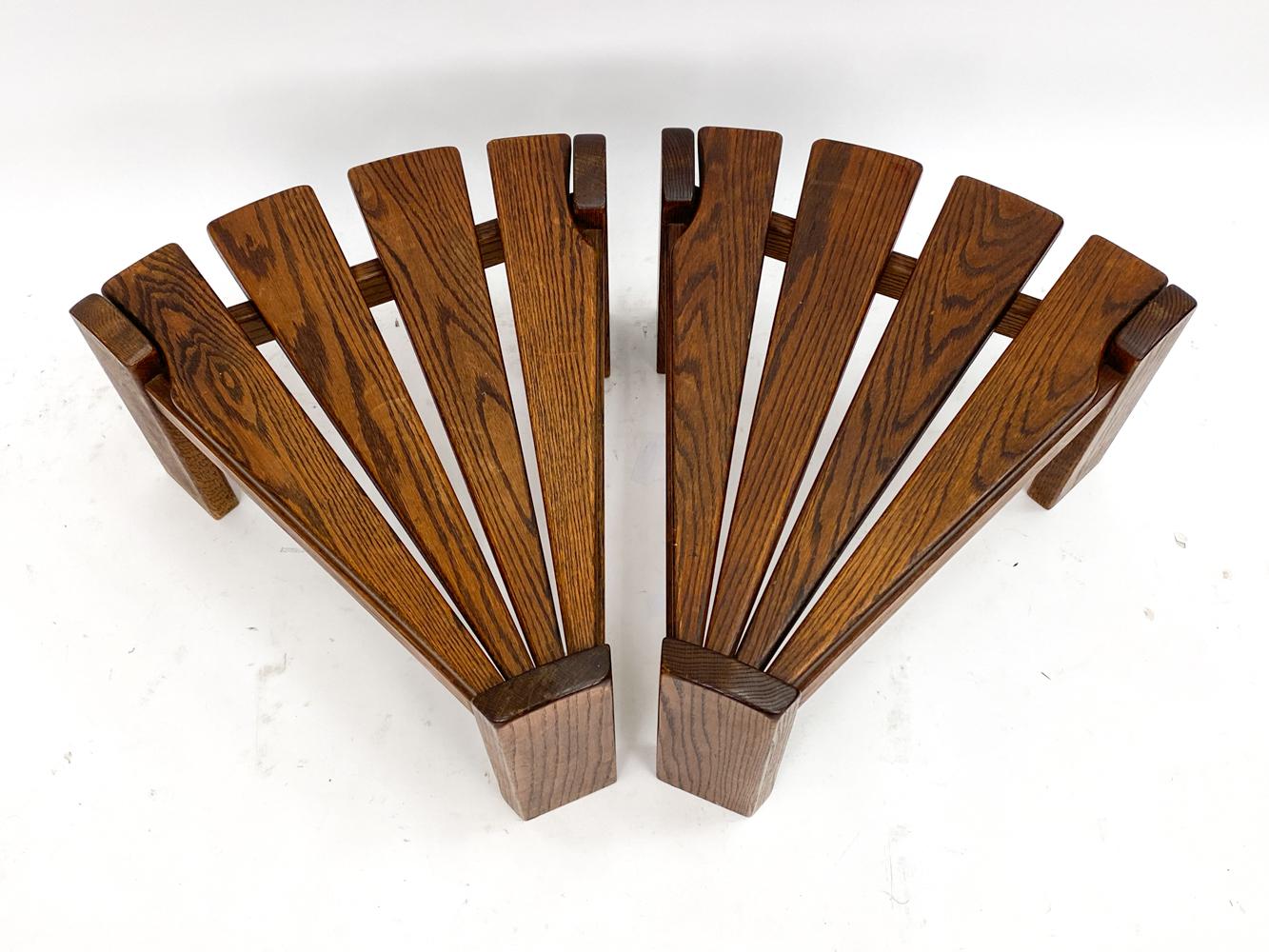Paire de chaises de cheminée néerlandaises AWA Almelo et tables d'appoint brutalistes des années 1970 en vente 13