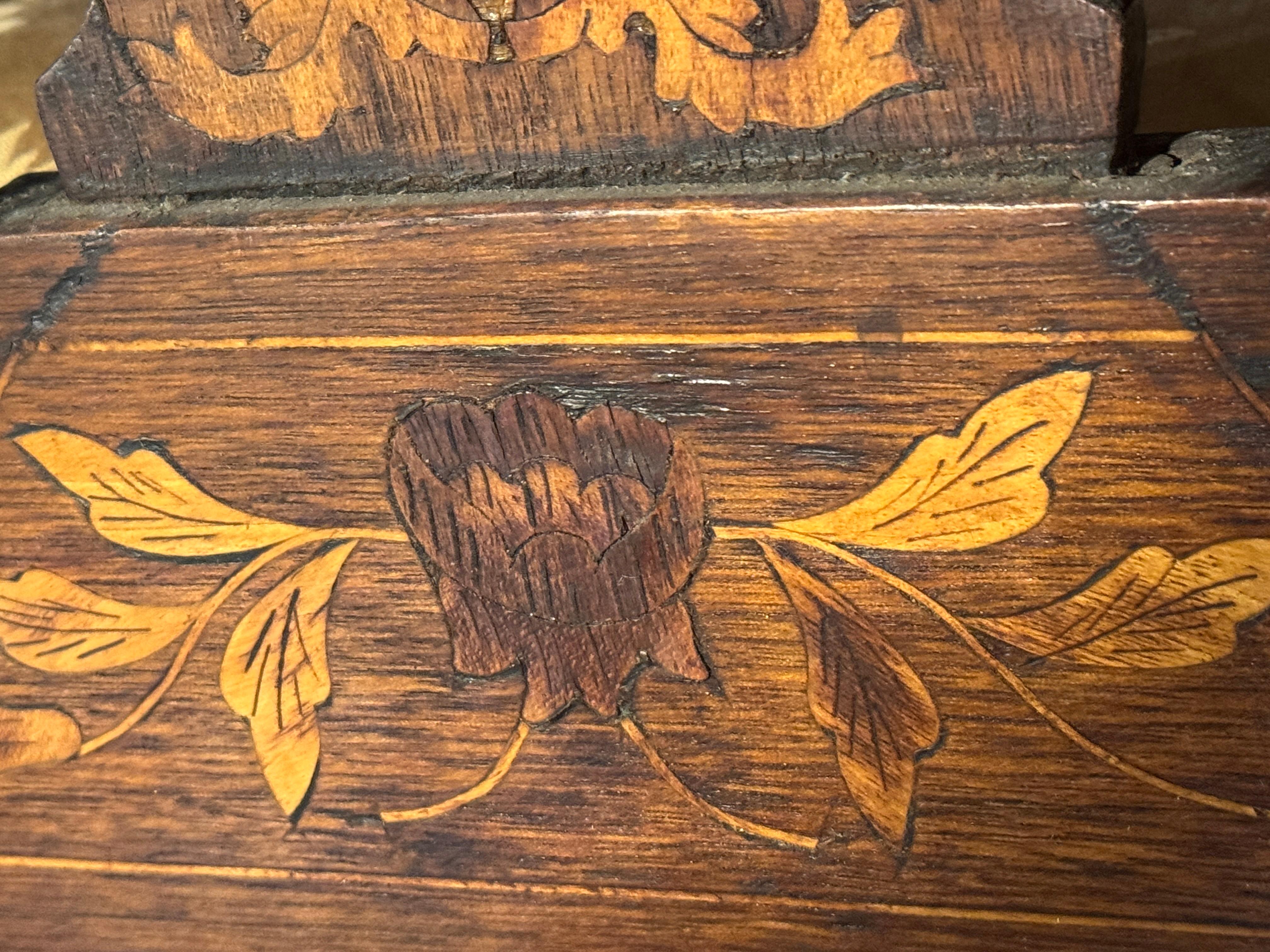 Pair of Dutch Baroque Style, Marquetry Side Chairs, 19th century For Sale 4