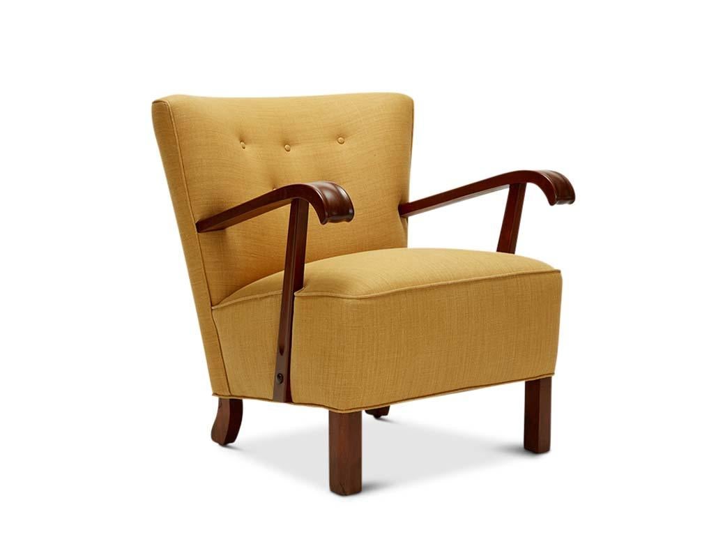 Danish Pair of Dutch Beechwood Lounge Chairs.  For Sale