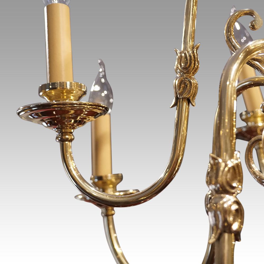Pair of Dutch brass chandeliers

This pair of brass chandeliers in the Dutch style were made in the first quarter of the 20th century.

These give a wonderful effect in a dining room, hallway or drawing room. They give out a wonderful light and