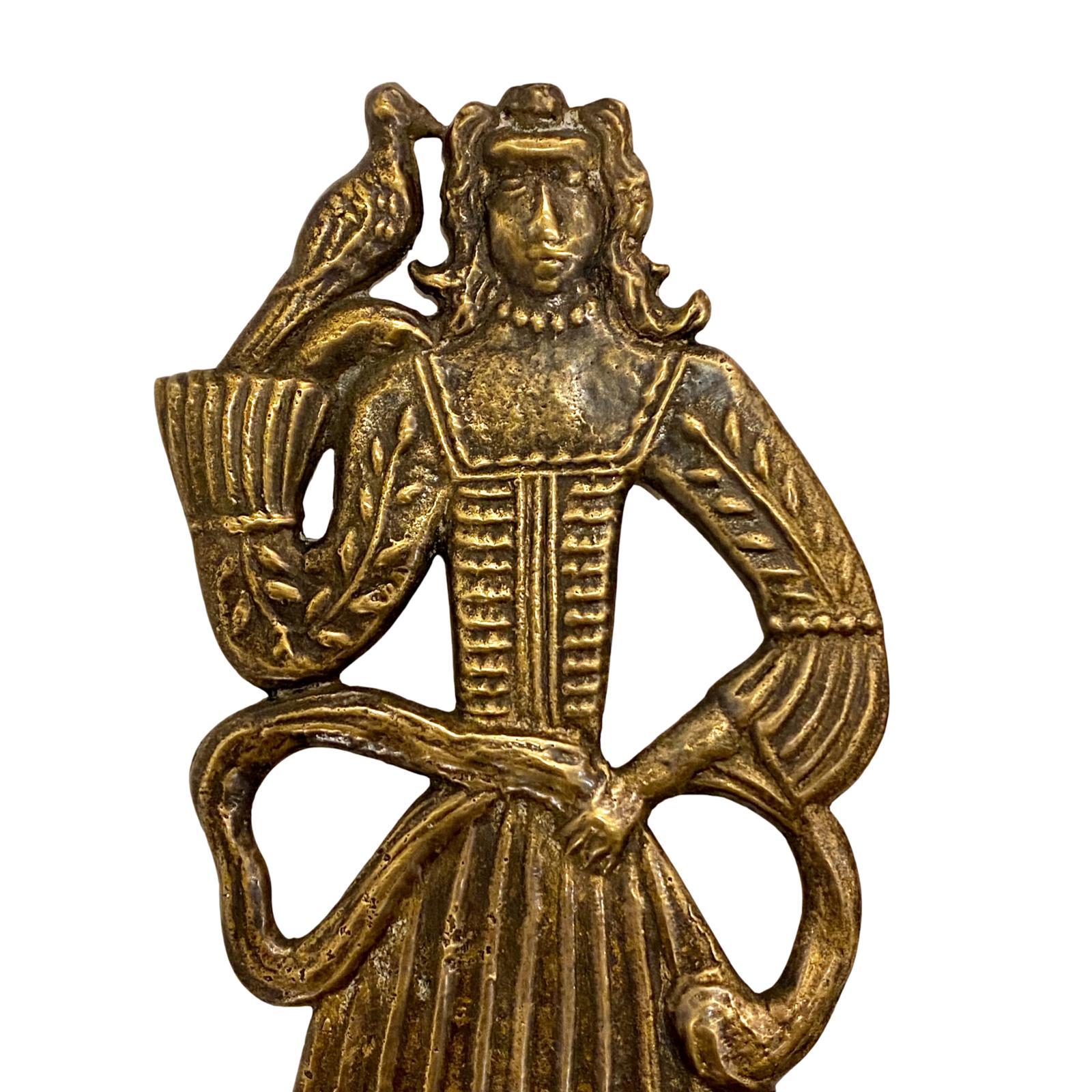Mid-20th Century Pair of Dutch Bronze Figural Sconces For Sale