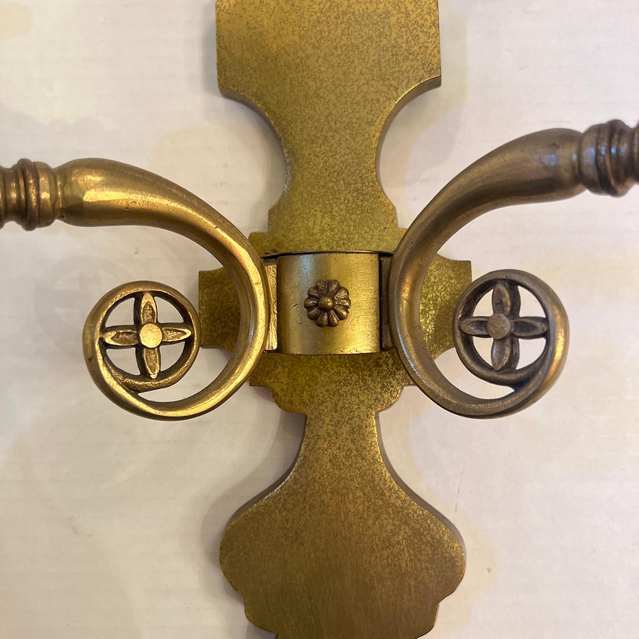 Pair of Dutch Bronze Sconces In Good Condition For Sale In New York, NY