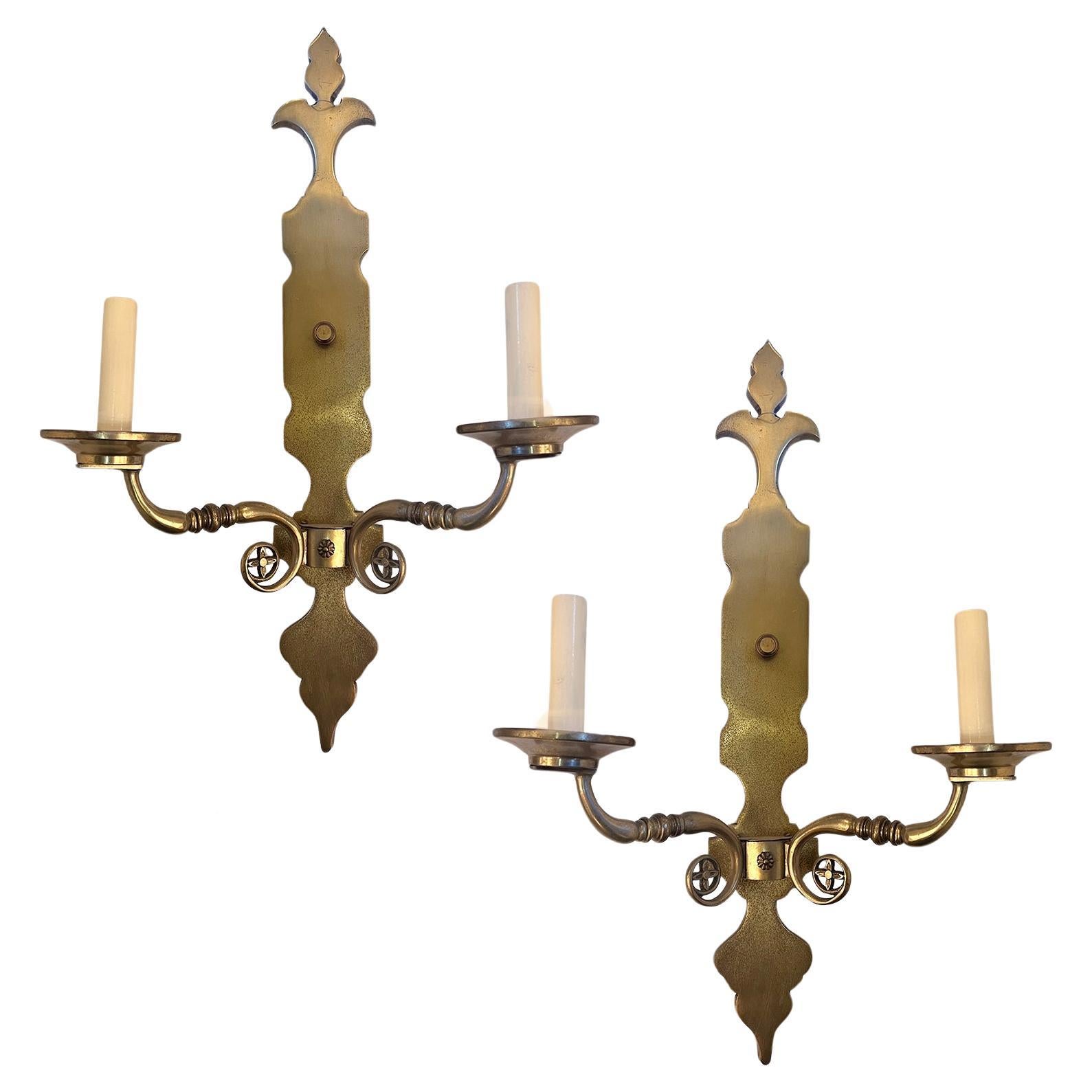 Pair of Dutch Bronze Sconces