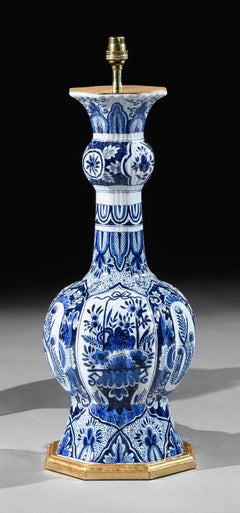 Pair of Dutch Delft Blue and White Early 20th Century Table Lamps