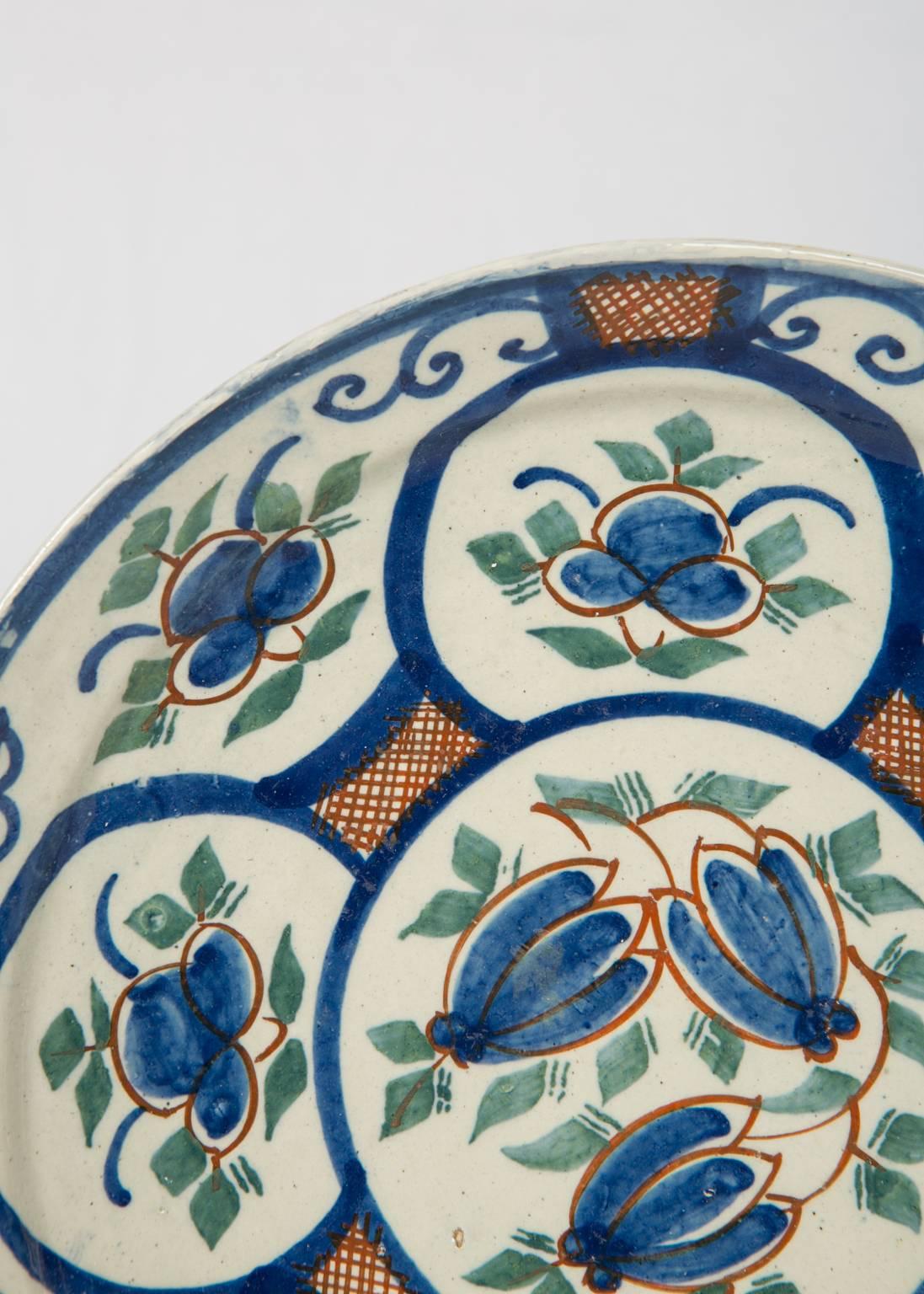 18th Century Pair of Dutch Delft Pancake Plates