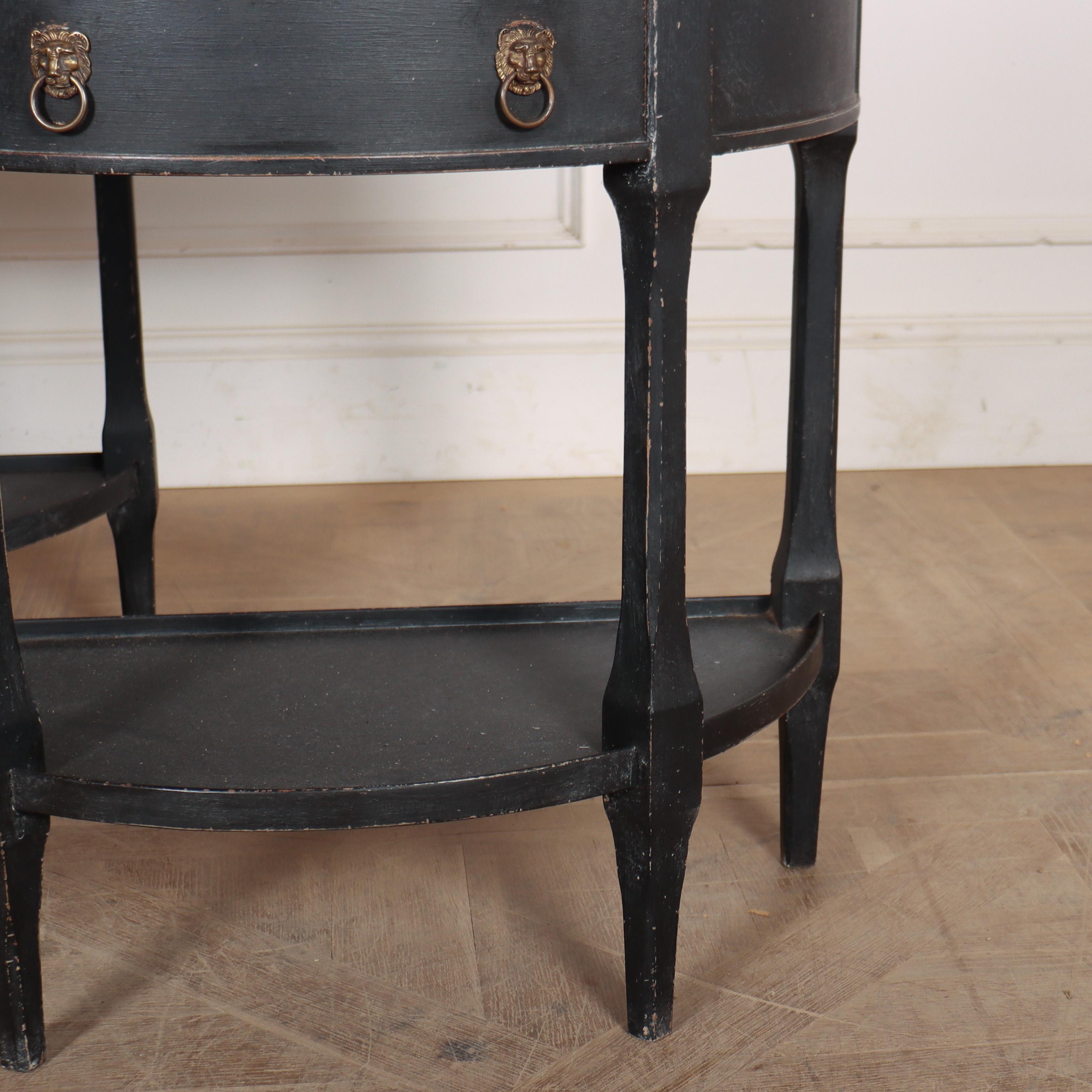 20th Century Pair of Dutch Demi-Lune Bedside Tables / Console Tables For Sale