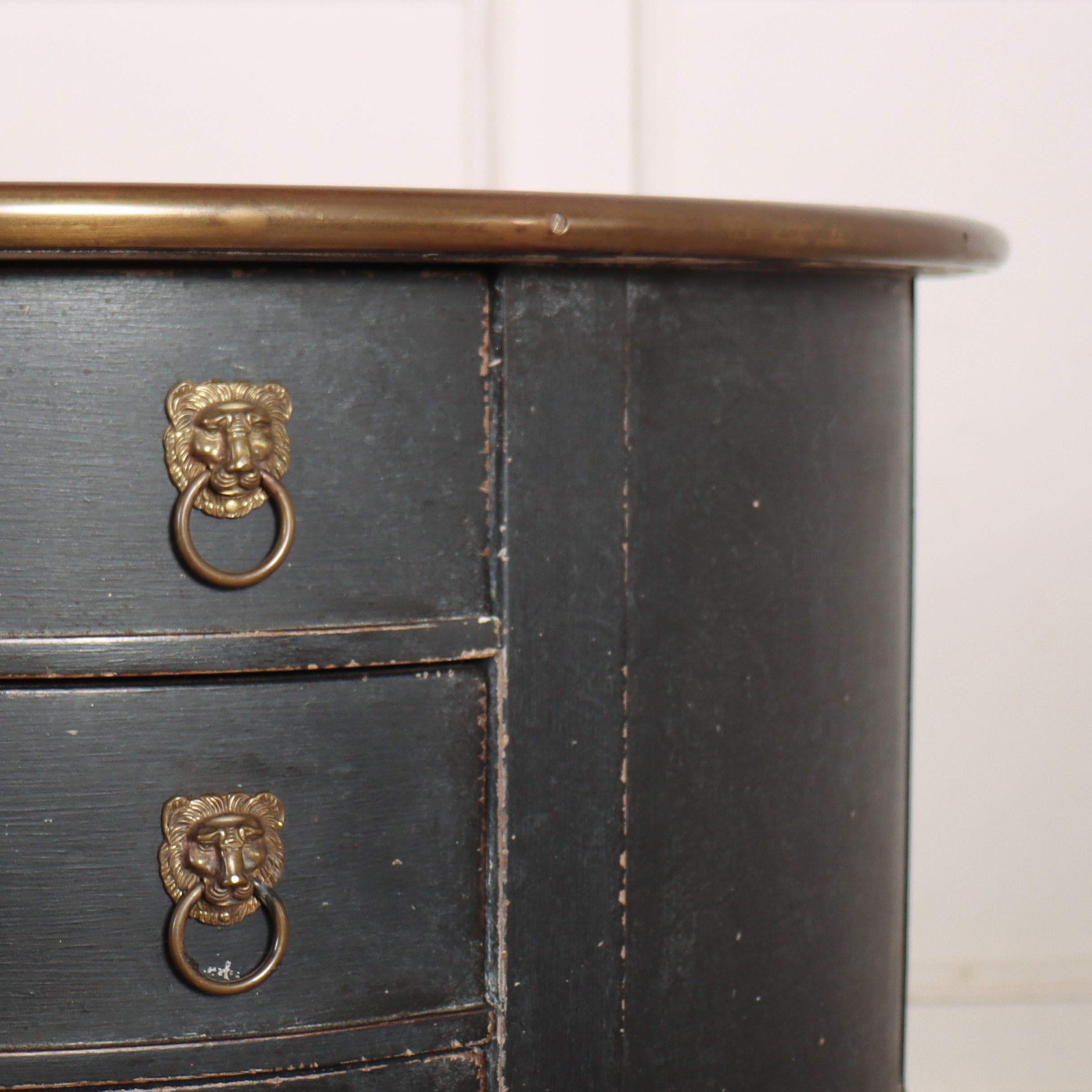 Pair of Dutch Demi-Lune Bedside Tables / Console Tables For Sale 1