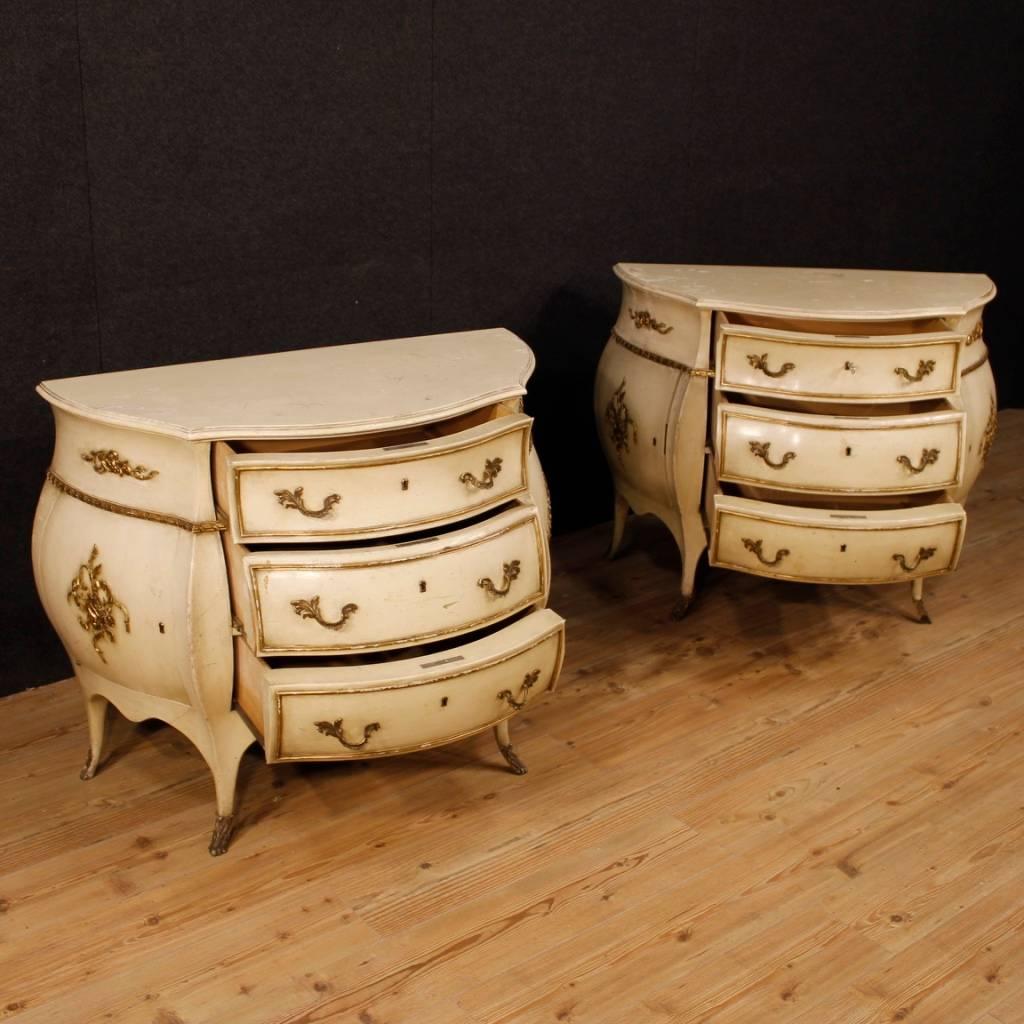 Pair of Dutch Dressers in Lacquered and Giltwood from 20th Century 3