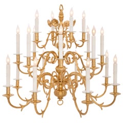 Pair of Dutch Early 19th Century Ormolu Chandeliers