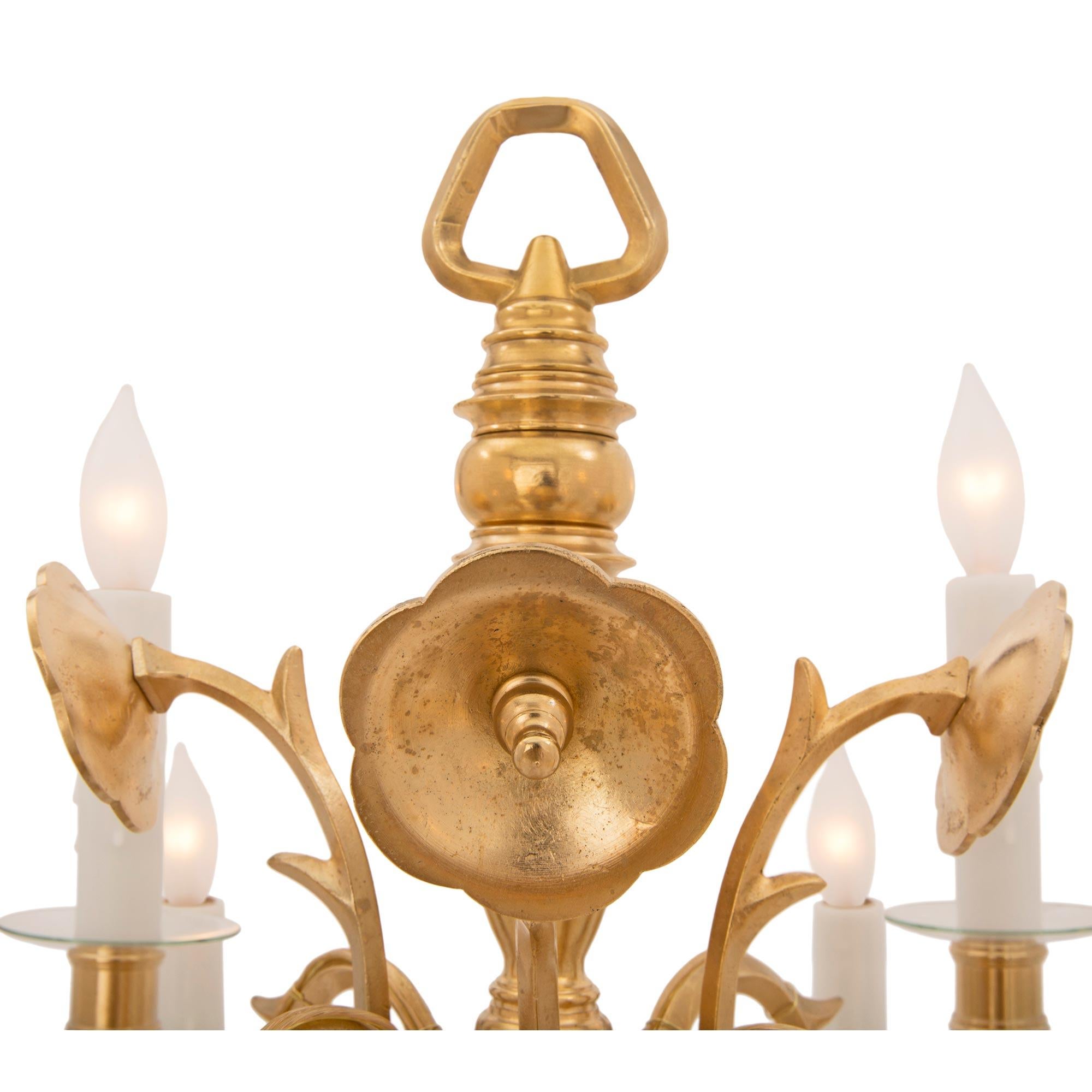 Pair of Dutch Early 19th Century Ormolu Chandeliers For Sale 1