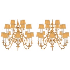 Pair of Dutch Early 19th Century Ormolu Chandeliers