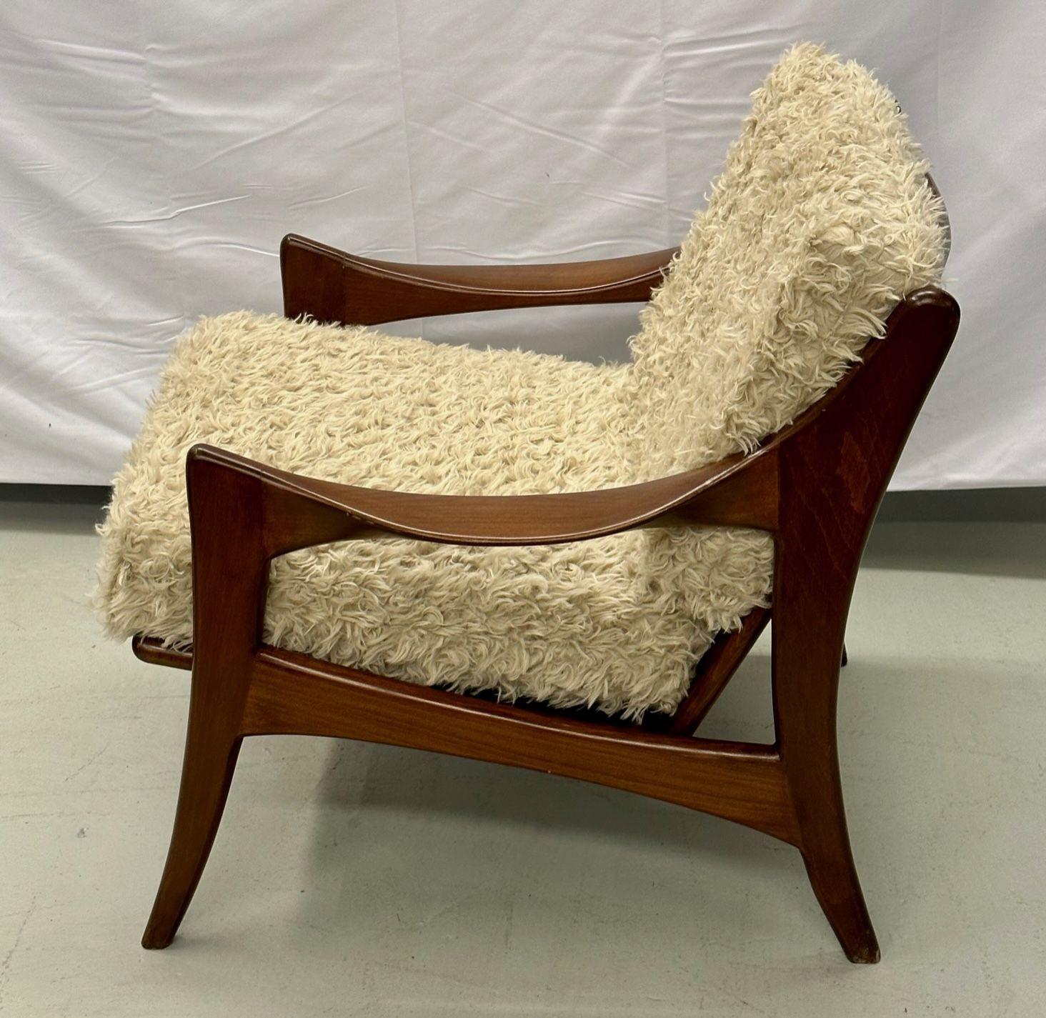 Paar niederländische Sessel im Mid-Century-Modern-Stil, Teakholz, Messing im Angebot 1