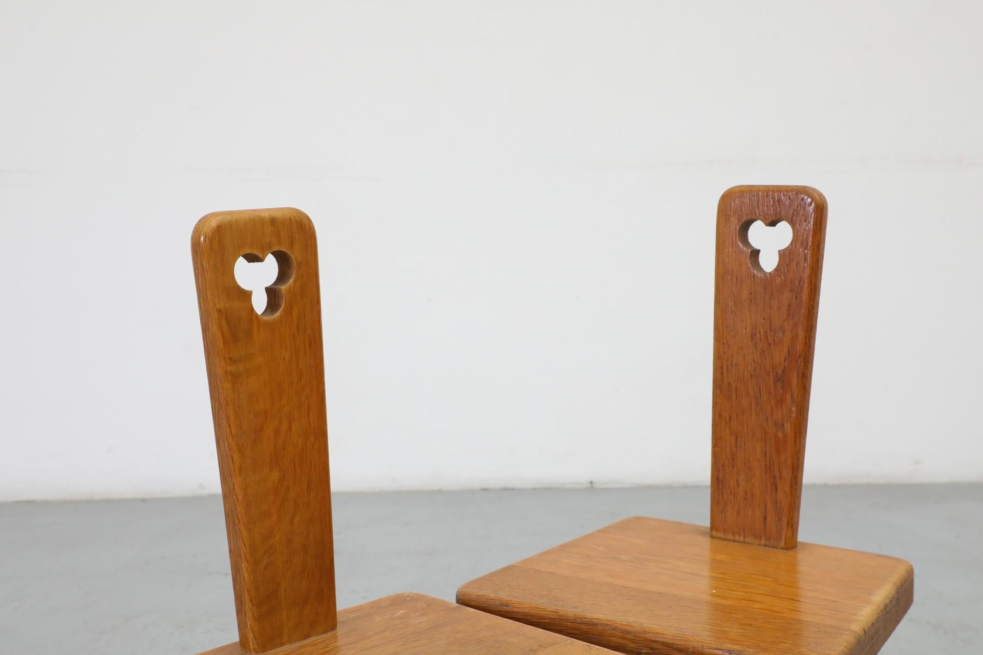 Pair of Dutch Mid-Century Oak Mini Pierre Chapo Style Fireside Chairs, 1960s 7