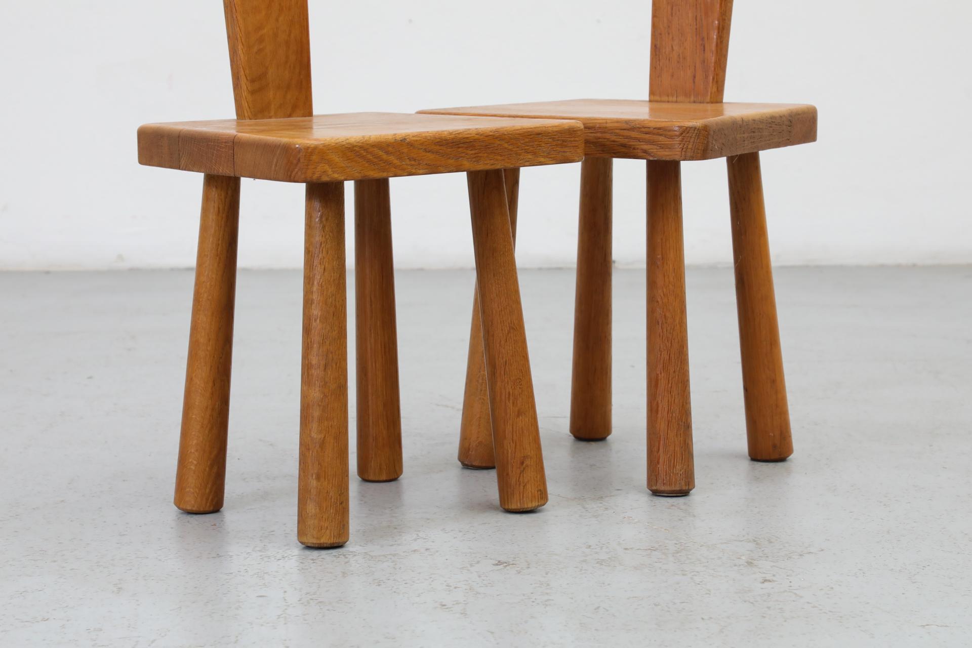 Pair of Dutch Mid-Century Oak Mini Pierre Chapo Style Fireside Chairs, 1960s 9