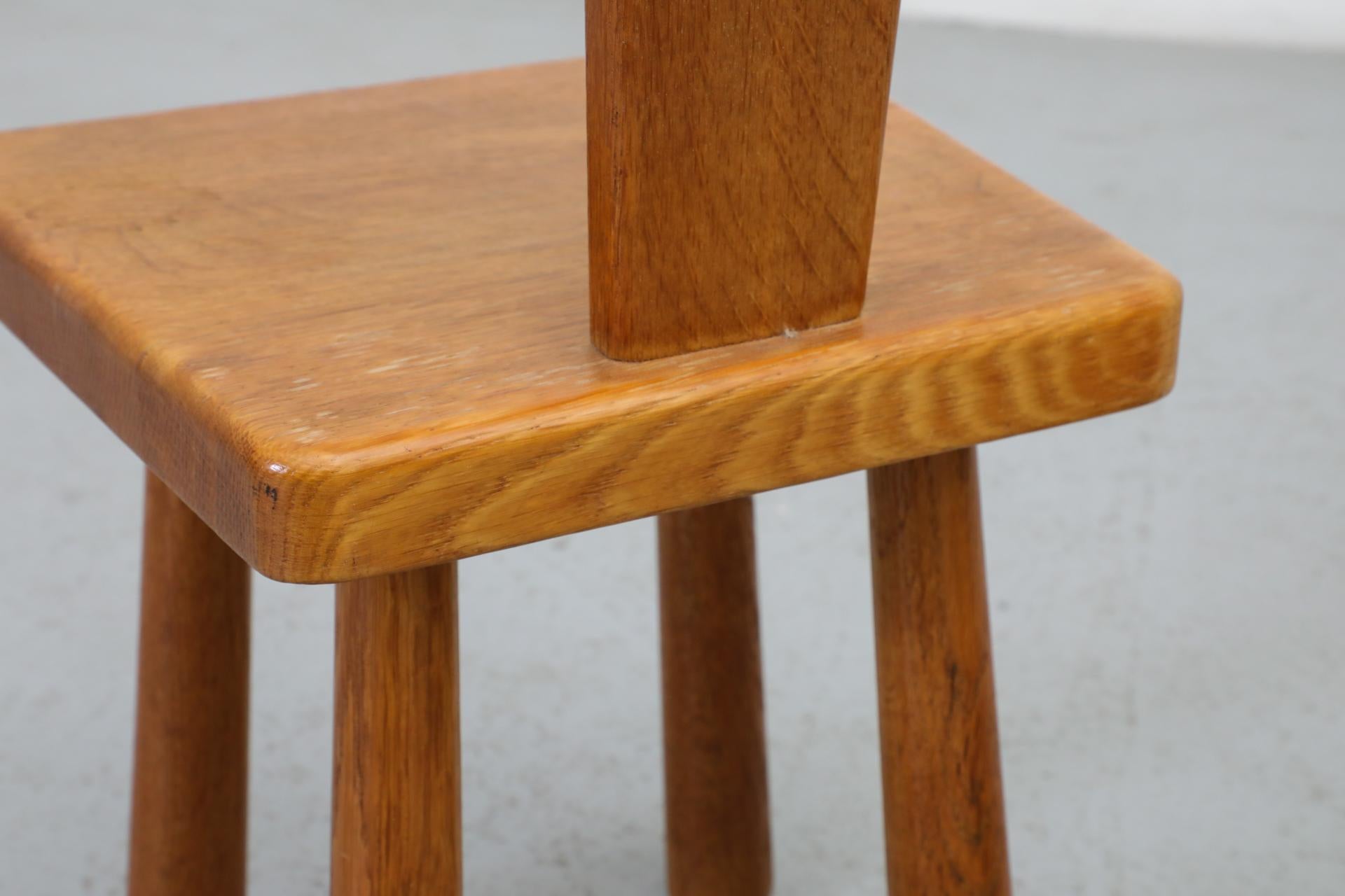 Pair of Dutch Mid-Century Oak Mini Pierre Chapo Style Fireside Chairs, 1960s 14