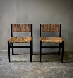 Pair of Dutch Mid-Century Wenge Dining Chairs