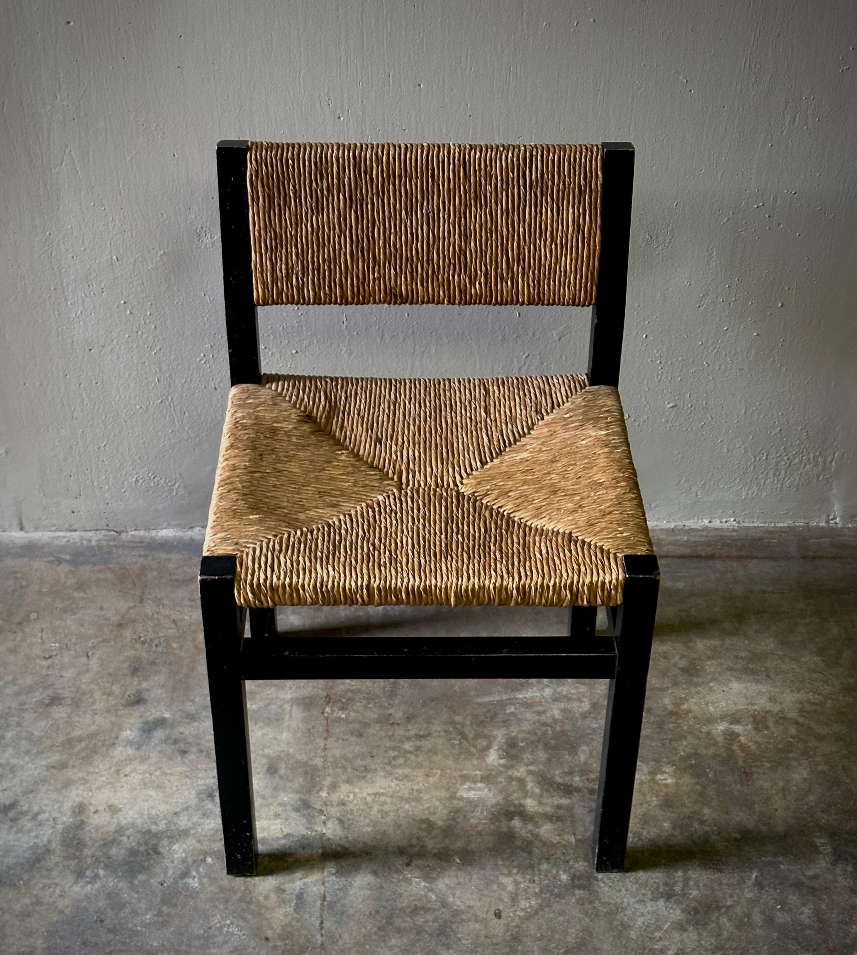 Mid-20th Century Pair of Dutch Mid-Century Wenge Dining Chairs For Sale