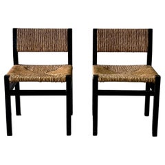 Vintage Pair of Dutch Mid-Century Wenge Dining Chairs