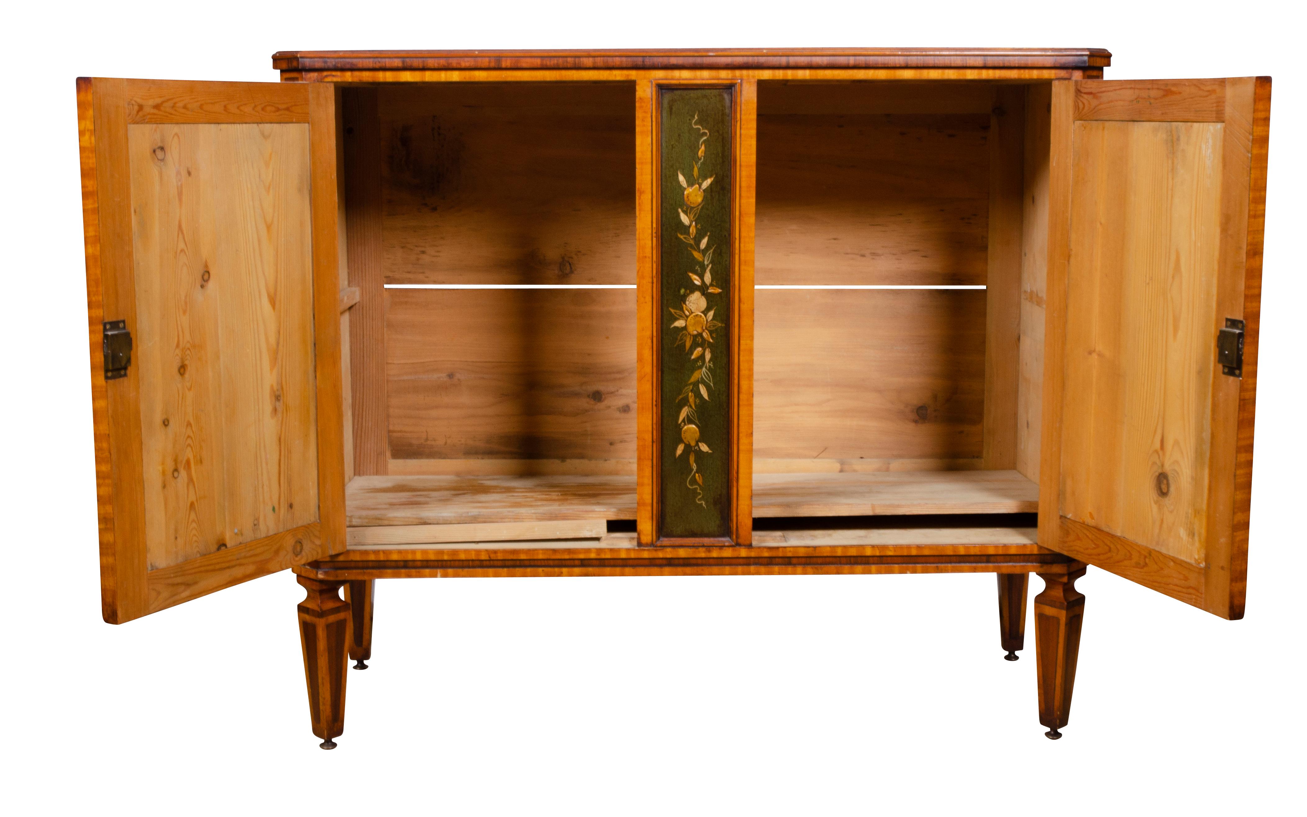 Pair of Dutch Neoclassic Satinwood and Japanned Cabinets For Sale 3
