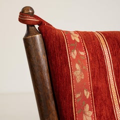 Pair of Dutch Oak Upholstered Armchairs