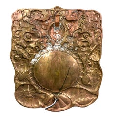 Pair of Dutch Pressed Brass Wall Lights