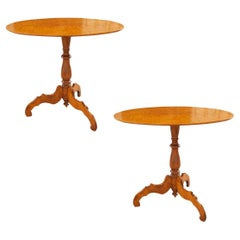 Paar ovale niederländische Tische aus Seidenholz