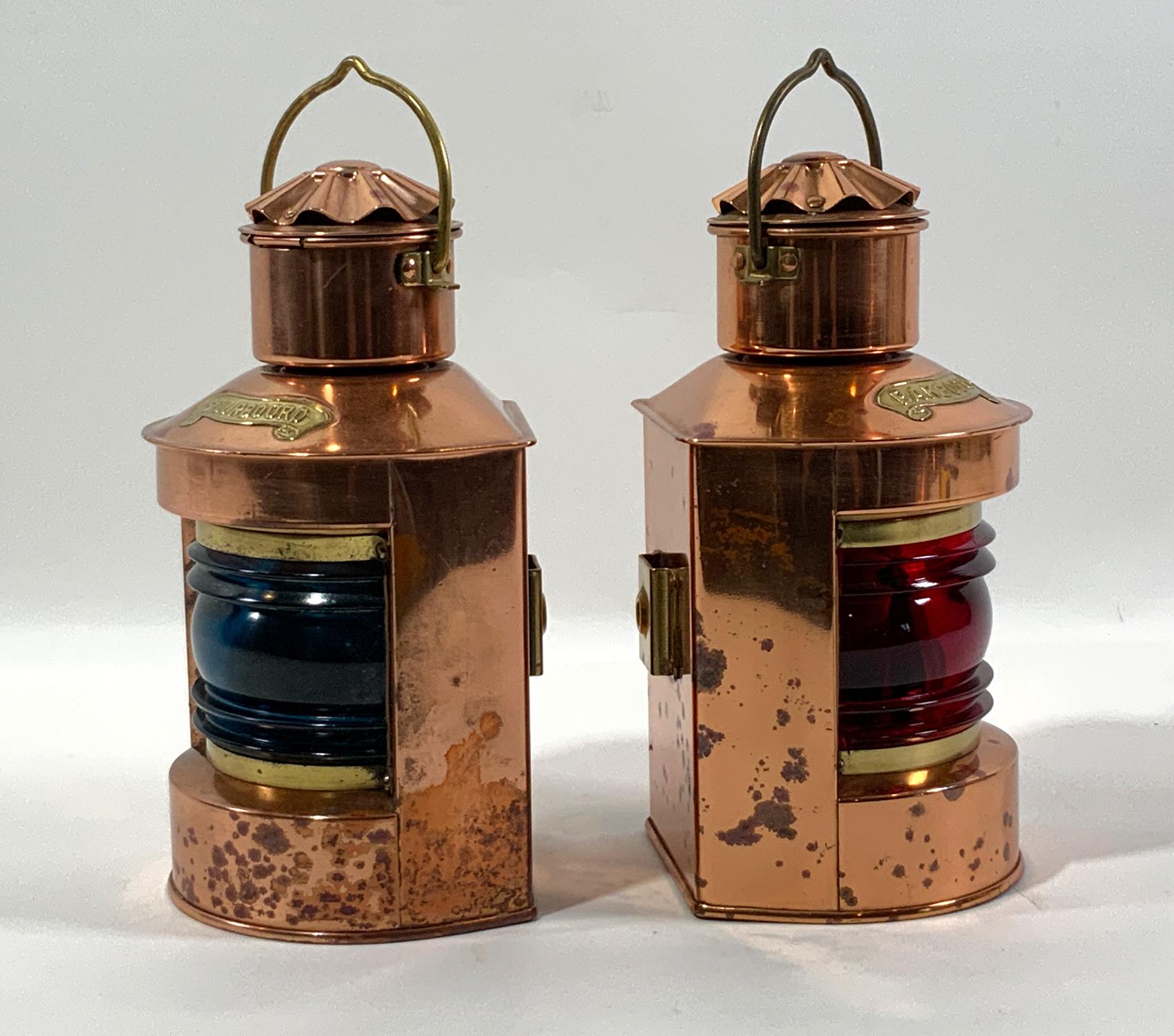Brass Pair of Dutch Ships Lanterns