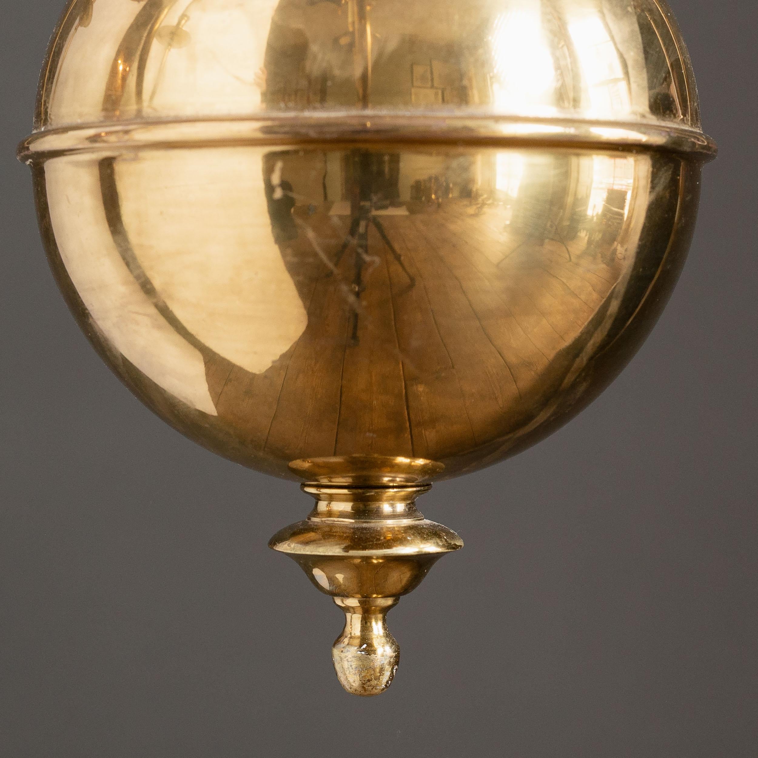 Pair of Dutch Style Brass Chandeliers For Sale 3