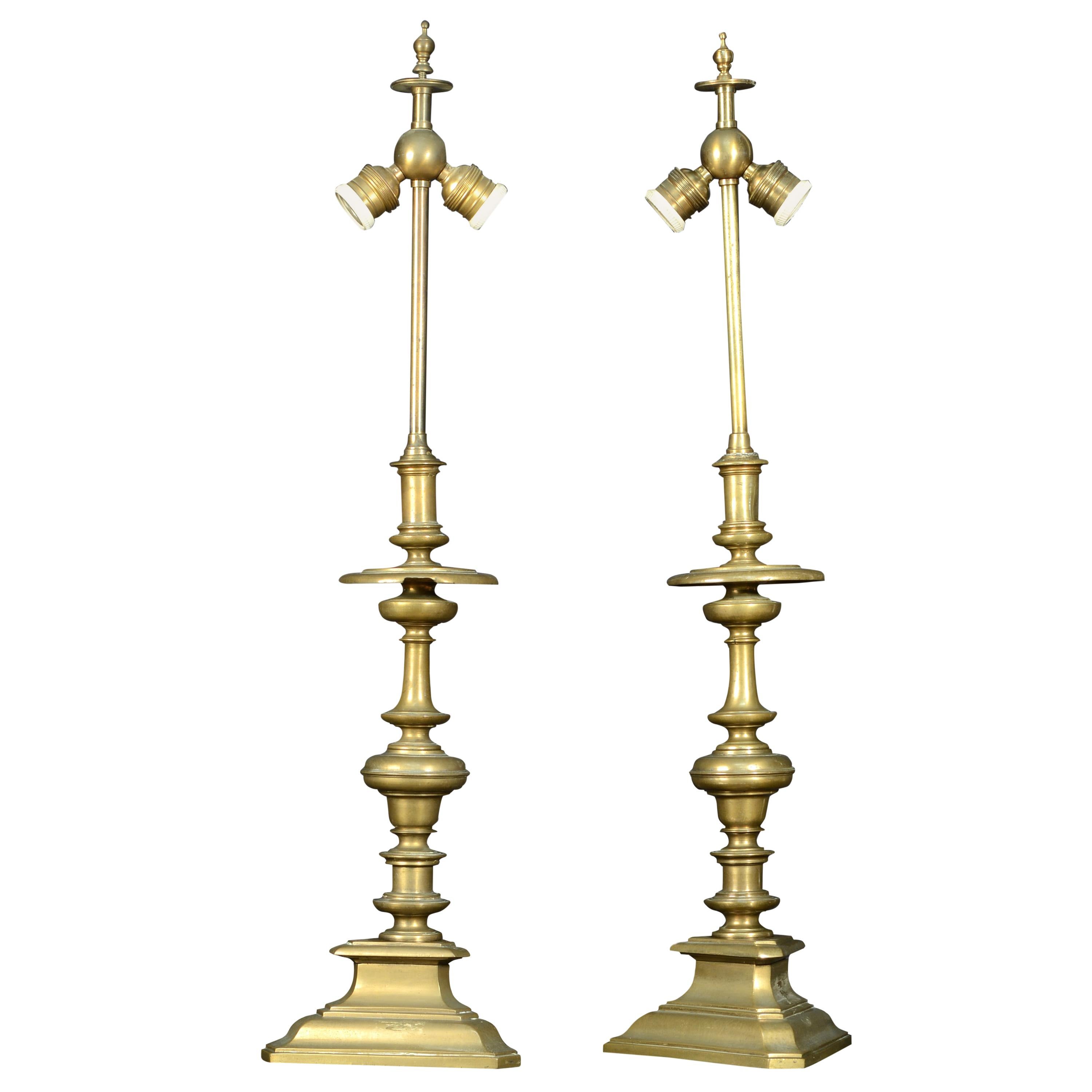 Pair of 18th-19th Century Dutch Delft Lamps at 1stDibs