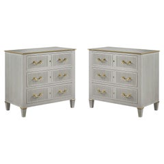 Pair of Dutch Transitional Painted Bedside Chests