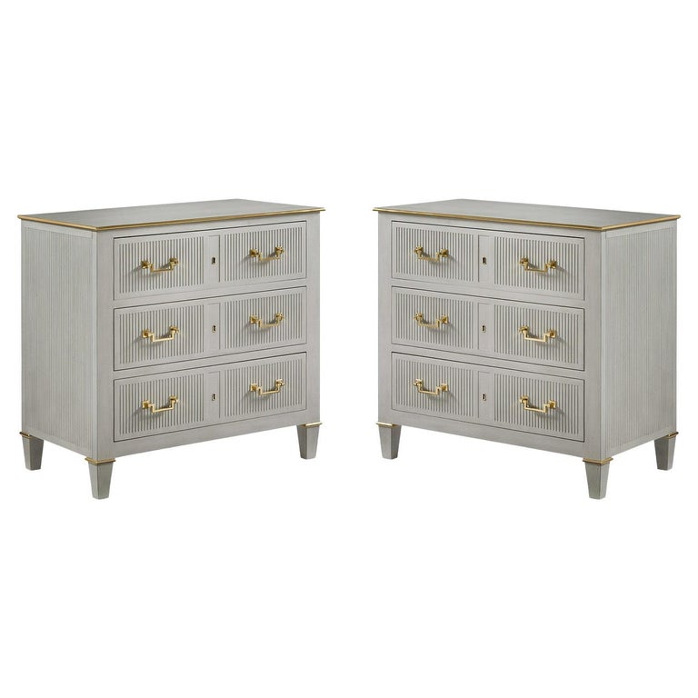 Pair of Dutch Transitional Painted Bedside Chests For Sale at 1stDibs
