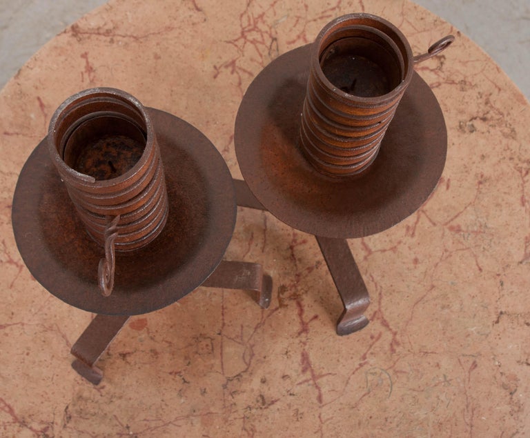 Pair of Dutch WroughtIron Courting Candlesticks at 1stDibs