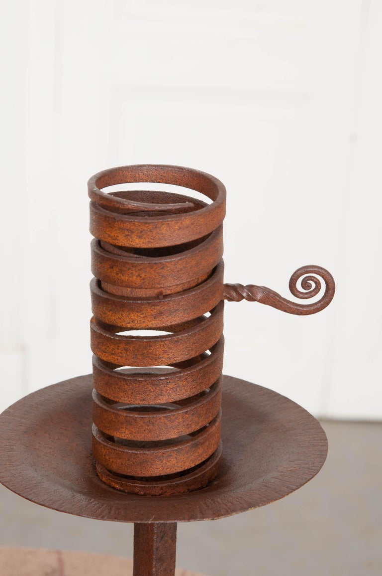 Pair of Dutch WroughtIron Courting Candlesticks at 1stDibs