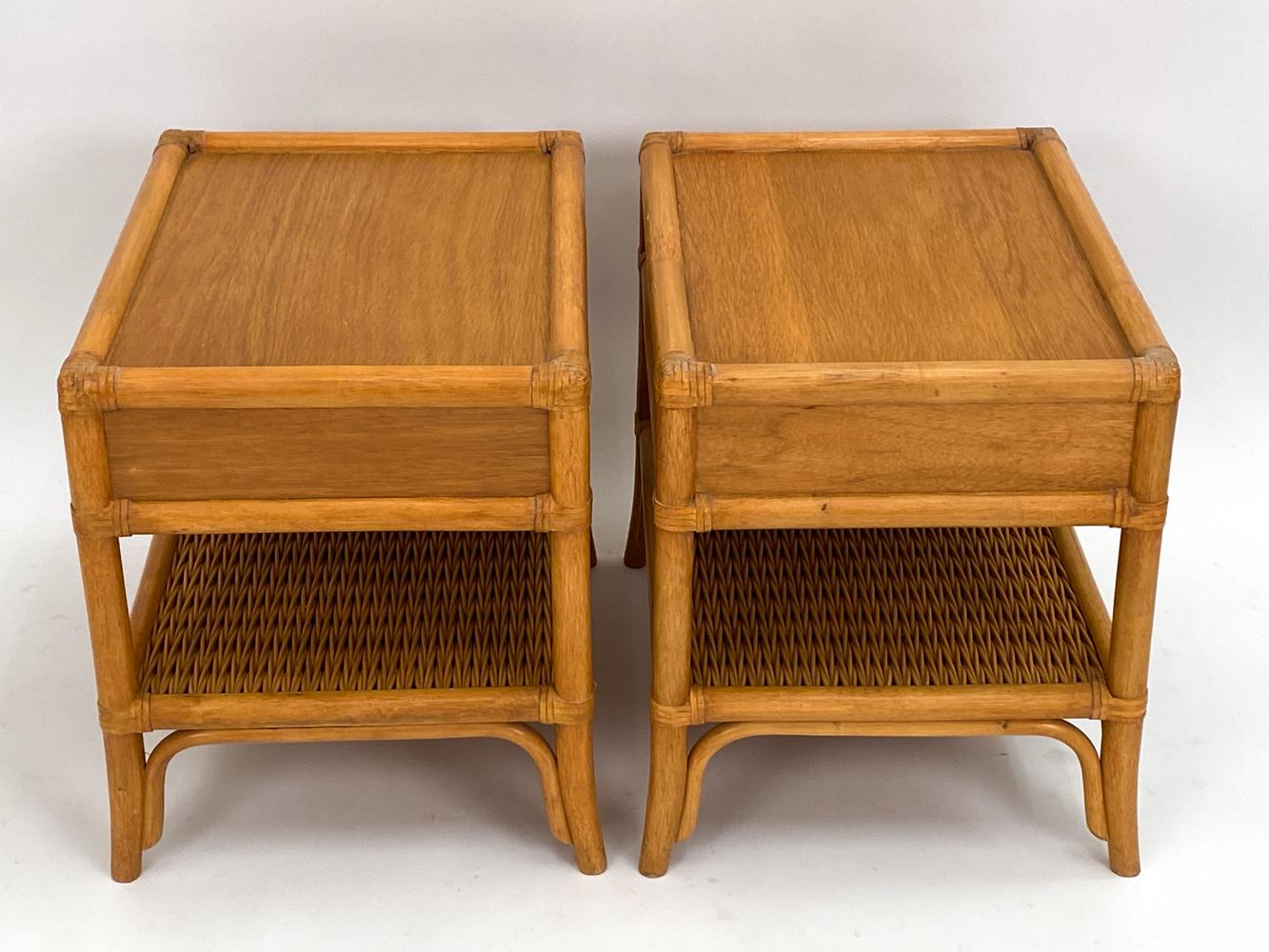 Pair of DUX Swedish Mid-Century Bamboo End Tables or Nightstands For Sale 5