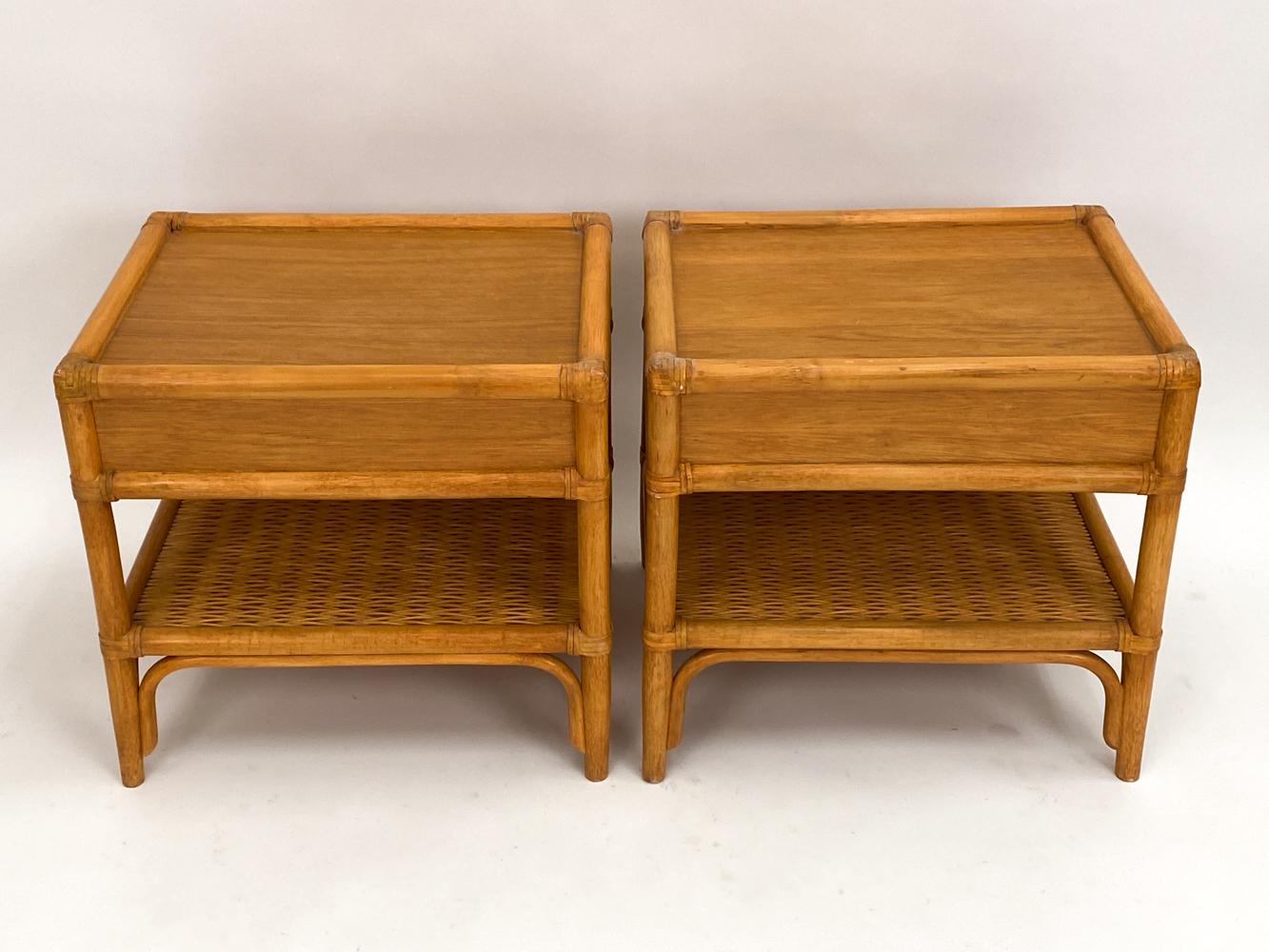 Pair of DUX Swedish Mid-Century Bamboo End Tables or Nightstands For Sale 7